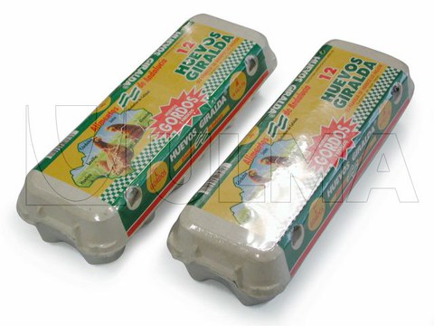 Caixas de ovos embaladas em Flowpack