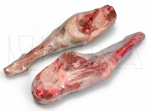 Peças de carne de cordeiro embalado em Flowpack com filme retrátil