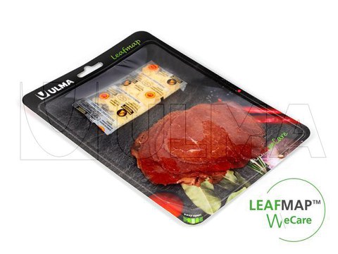 Carpaccio de carne embalado em termoselado com solução sustentável LeafMap(TM)