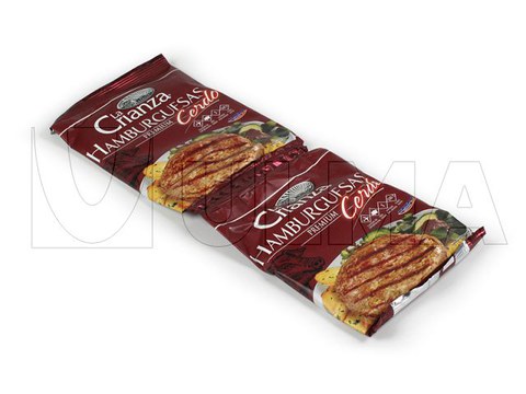 Hambúrgueres congelados embalados em flow pack (hffs)