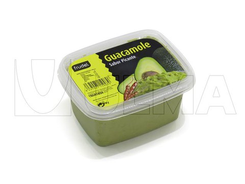 Guacamole embalado em bandeja termoselada