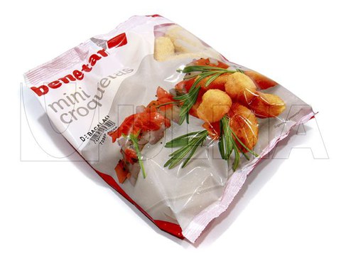 Mini croquetes embalados em Vertical (vffs)