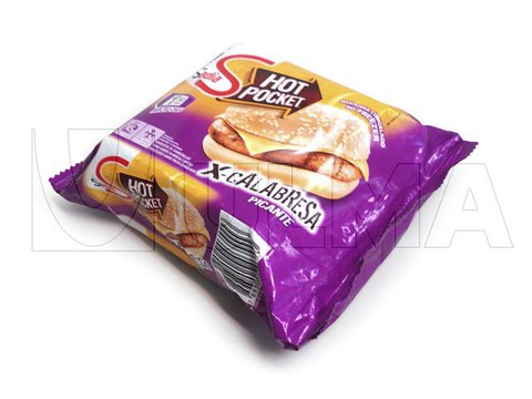 Hambúrguer pré-cozido embalado em flow pack (hffs) com atmosfera modificada (MAP)