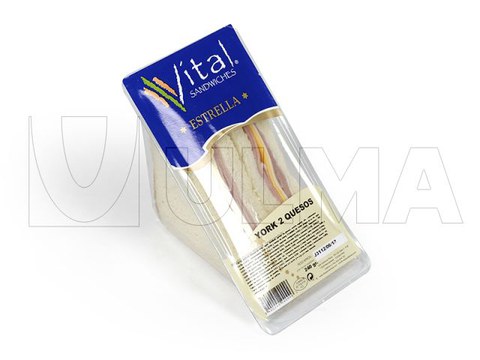 Sanduiche embalado em termoformadora com atmosfera modificada (MAP)