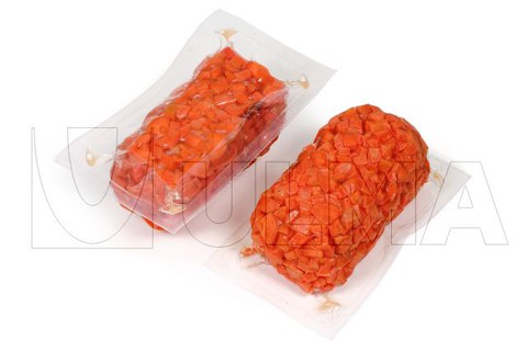 Verdura cortada e inteira embalada em termoformadora com atmosfera modificada (MAP) em filme flexível