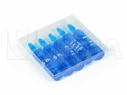 Ampolas medical embaladas em Termoformadora com filme rígido