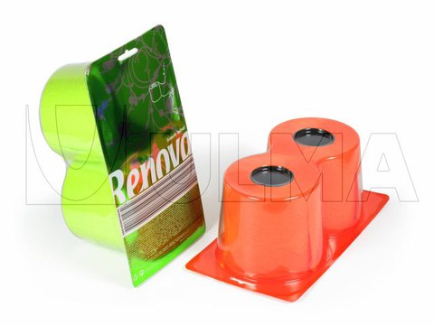 Rolos de papel higiênico embalados com tampa de filme impresso