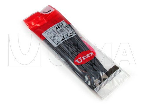 Braçadeiras plásticas Unex embaladas em Flowpack