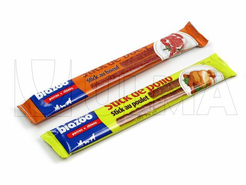 Comida para animais embalados em Flowpack