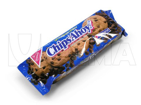 Biscoitos embalados em Flowpack