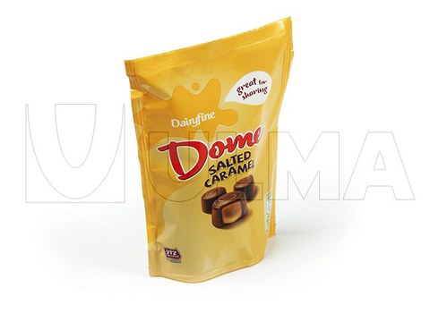 Bombons e chocolates embalados em vertical (VFFS) em embalagem doypack
