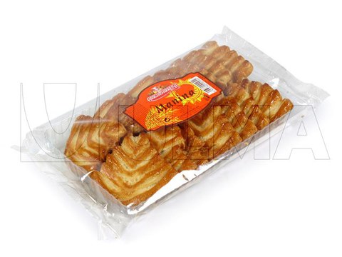 Biscoitos em bandeja embalados em flow pack (hffs)