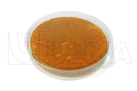 Bolo embalado em termoformadora em filme rígido.