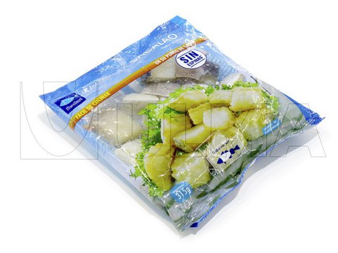 Bacalhau em lascas embalado em bolsa vertical (vffs)