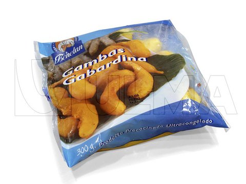 Camarões embalados em bolsa vertical (vffs)