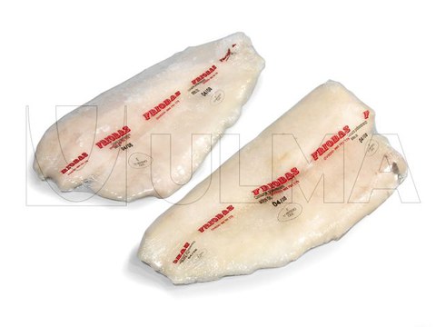 Porções de peixe congelado embaladas em flow pack (hffs)