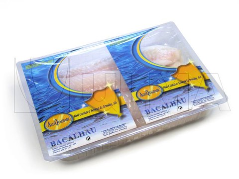 Bacalhau embalado TERMOFORMADORA com Atmosfera Modificada e filme rígido