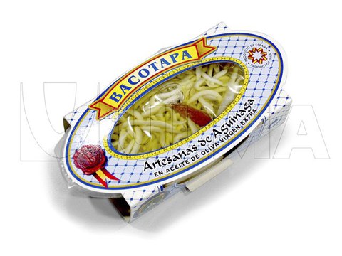 Enguias no azeite embaladas em bandeja termoselada