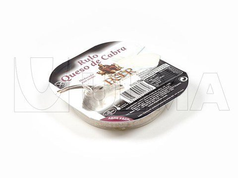 Queijo de cabra embalado em termoformadora com atmosfera modificada (MAP)em filme rígido