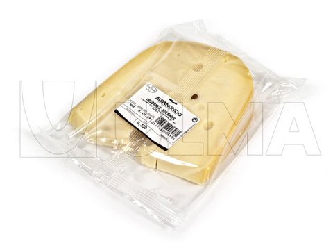 Cunha de queijo embalado em flow pack (hffs) com atmosfera modificada (MAP)