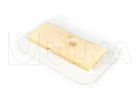 Queijo em porção embalado em flow pack com filme barreira retrátil para MAP
